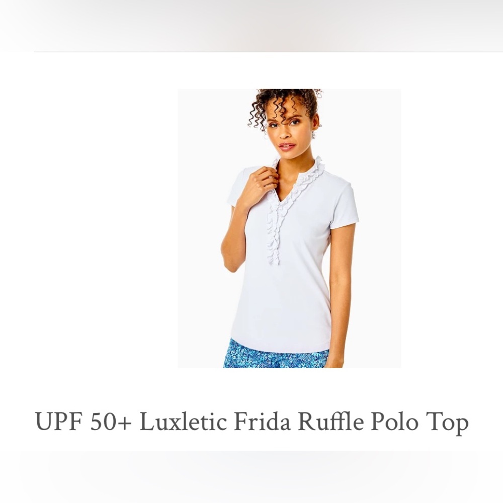 Lilly Pulitzer UPF50+ Luxletic Frida ruffle polo top